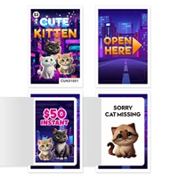 Tarjetas de Juego de la Suerte Personalizadas de Cat Lucky Card Factory, Impresión en Cartón/Cartón Dúplex, 1 Oportunidad, Diseño Gratuito, Boletos con Pestaña Desgarrable