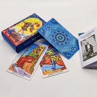 Cartes de tarot espagnoles en feuille d'or pour débutants, 78 cartes, boîte en plastique écologique, jeu de divination, guide bilingue