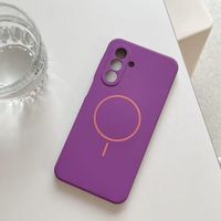 Coque de téléphone PC simple, couleur unie, chargement magnétique sans fil, protection de l'appareil photo, étanche, résistante aux rayures pour A54 A35