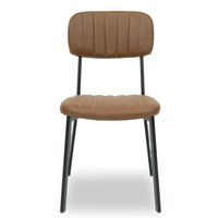 Chaise de restaurant à la mode avec dossier en cuir PU de qualité et coussin de siège chaise de table basse et meubles de salle à manger