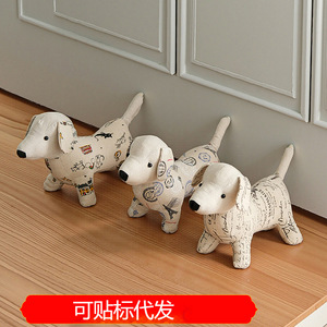 Topes de puerta decorativos de tela con diseño de perro de dibujos animados, muñeco adorable, antiviento, anticolisión, para suelo, para el hogar - Product Image 5