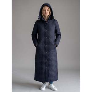 Parka matelassée marine pour femme, 142 cm, manteau long à capuche - Product Image 3