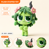 Peluche Minky Fée de la Forêt aux Cheveux en Feuilles et Cornes Courbes pour l'Angle de la Crèche Naturelle