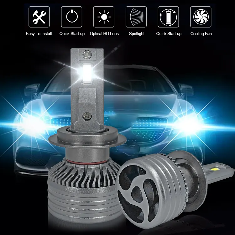 Altri Faros Luces Led lampada H7 H4 H11 130w 4300k Super luminoso H8 9005 9006 turbo sistema di illuminazione Auto Auto fari Led lampadine