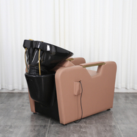 Fauteuil de lavage électrique haut de gamme pour salon de beauté, chaise de massage moderne pour le dos et le cuir chevelu avec ventilation et chauffage
