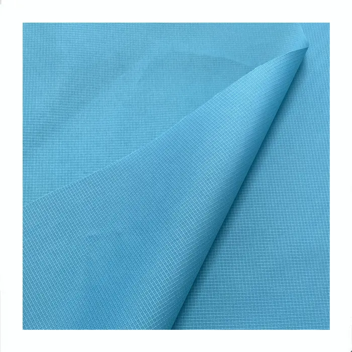 Blue 100% Polyester 150D PU Coating Rip-Stop Waterproof Quilted Oxford Fire Retardant Fabric