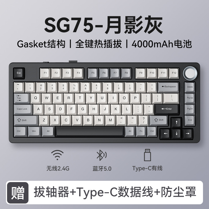Clavier tri-mode SG75 [Gris clair de lune]