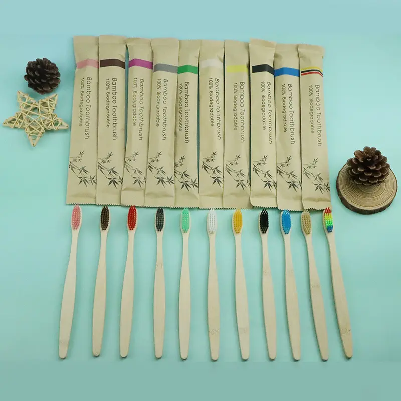 Экологичная бамбуковая многоразовая зубная щетка для взрослых