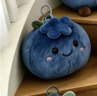 Porte-clés créatif en peluche mignon en forme de myrtille, pendentif doux en forme de fruit, breloque en peluche pour sac, cadeau pour filles