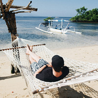 Hamac portable personnalisé à rayures tissées avec pompon, balançoire de camping en plein air, hamac pliable pour l'extérieur