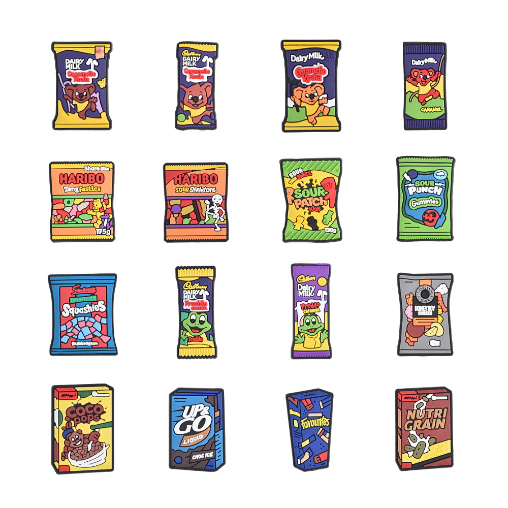 Original Factaory British Food Shoes Charm Christmas Sports Cartoon Pink Bread Simulation Food Charms for Shoes Decoration