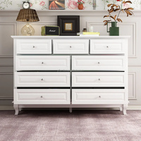 Commode à 9 tiroirs de haute qualité de 55.1 po: laque de coffre au design spacieux et élégant
