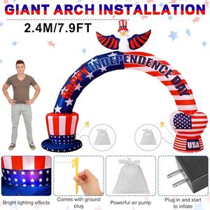 4 de Julio Blow Up Decoració<span class=keywords><strong>n</strong></span> patriótica Bandera Águila Tío Sam Patio al aire libre Fiesta de <span class=keywords><strong>c</strong></span>ésped Día DE LA INDEPENDENCIA Arco inflable - Product Image 4