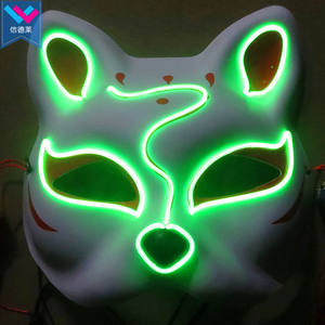 หน้ากากคาบูกิคิทสึเนะญี่ปุ่น TW-085 สำหรับคอสเพลย์  แบบครึ่งหน้า  พร้อมไฟ EL  สำหรับงานปาร์ตี้ฮาโลวีน งานแฟนซี งานเทศกาล  ลายจิ้งจอกอนิเมะ - Product Image 5