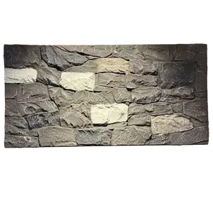 Panel de pared de piedra rota de PU de poliuretano, ligero, fácil instalación, precio directo de fábrica, superventas, piedra artificial de lujo
