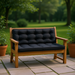 Cojín para Banco de Jardín de Tela Oxford Negra, 59.1 x 19.7 x 2.8 Pulgadas, Resistente al Agua, Acolchado, para Exteriores - Product Image 2