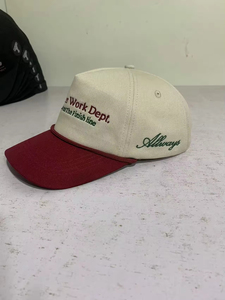 Gorra Snapback de 5 Paneles sin Estructura con Detalle de Cuerda de Algodón, Gorra de Pana Estilo Dad, 100% Algodón, Colores Personalizados al por Mayor - Product Image 6