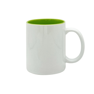 Mug en céramique 11oz blanc avec intérieur bleu, prêt pour la sublimation et l'impression - Product Image 4