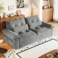 Canapé convertible en cuir PU souple avec lit escamotable |   Lit blanc crème nuage pour chambre d'hôtes