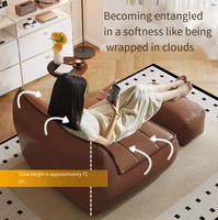 Canapé-lit en cuir confortable de style tatami moderne pour la détente et le sommeil