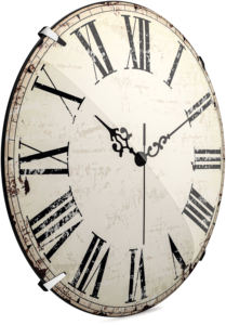 Reloj de pared auténtico de cristal convexo color marfil de 8 pulgadas, estilo antiguo vintage para cabaña rústica, casa de campo tradicional o granja. - Product Image 2