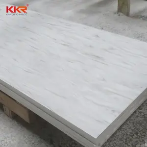 House use villa use bathroom resin stone easy to clean black and white marble color solid surface