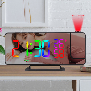 Đồng hồ treo tường cho phòng ngủ đồng hồ tùy chỉnh Máy chiếu LED chiếu Nhiệt kế italyan 2021 báo động bán nóng mua Mẫu trực tuyến - Product Image 4