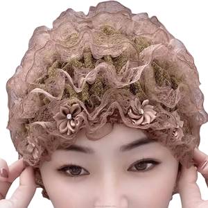 Foulard africain en dentelle multicolores, foulard quotidien musulman pour femme, écologique, respirant, chapeau floral toutes saisons - Product Image 5