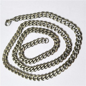 Collier en acier inoxydable pour hommes et femmes, chaîne à maillons, style cubain, disponible en plusieurs tailles - Product Image 2