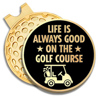 Marqueur de balle de golf personnalisé en émail avec clip de chapeau, broche fantaisie portable avec motifs, technique de sublimation et de moulage métallique