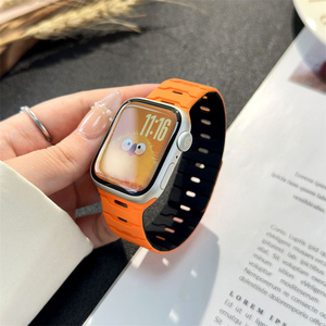 Bracelet de montre en silicone à double boucle pour Apple IWatch Ultra 49 mm 41 42 45 40 44, sangle de poignet avec boucle magnétique réglable - Product Image 6