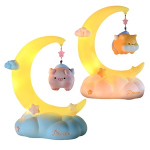 Lámpara Decorativa Nocturna de Cuentos de Hadas Yu Mo Moon, Cerdo Volador y Shiba Inu, para Dormitorio Infantil, Regalo - Product Image 5