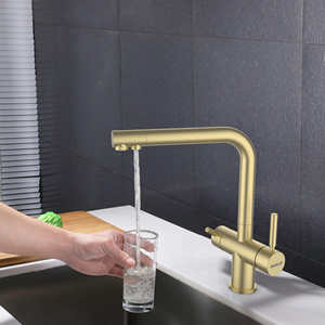 Venta al por mayor contemporáneo SUS304 montado en cubierta níquel cepillado plata oro negro caliente instantáneo 3 en 1 grifo de agua grifo de cocina - Product Image 1