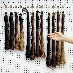 Vente en Gros Cheveux Bouclés Soie à la Française 12 Pouces 14 Pouces 24 Pouces 150 g/pièce Tresses Bouclées en Spirale Ondulation Lâche Cheveux au Crochet en Fibre Kanekalon - Product Image 1