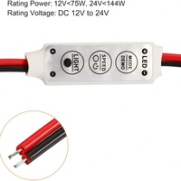 Aipin 3Key Mini Télécommande automatique à gradation 1 canal CCT RGB pour bande lumineuse décorative à changement de couleur DC12-24V 6A 15M
