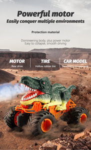 Voiture RC tout-terrain télécommandée 2.4G Dragon <span class=keywords><strong>King</strong></span> <span class=keywords><strong>Dinosaure</strong></span> Bigfoot avec fonction de pulvérisation et triangle de gravité, modèle Dragon <span class=keywords><strong>King</strong></span> Dragon Climbing Bigfoot - Product Image 4