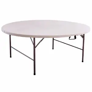 Table pliante de pique-nique en plein air bon marché Table pliante ronde et chaise pour événement avec pieds en métal plastique portable 4ft 6ft 8ft moderne