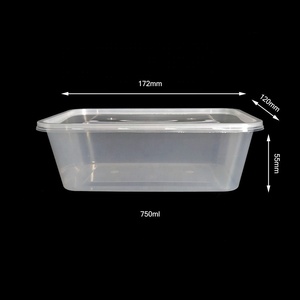 Fiambrera de plástico desechable <span class=keywords><strong>Rectangular</strong></span> transparente, fiambrera de comida de PP, 1000ml, superventas - Product Image 4