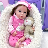 Poupées de bébé Reborn en silicone de 18 pouces pour nouveau-né, simulation complète du corps avec cheveux, peluche, mini poupées de mode pour enfants