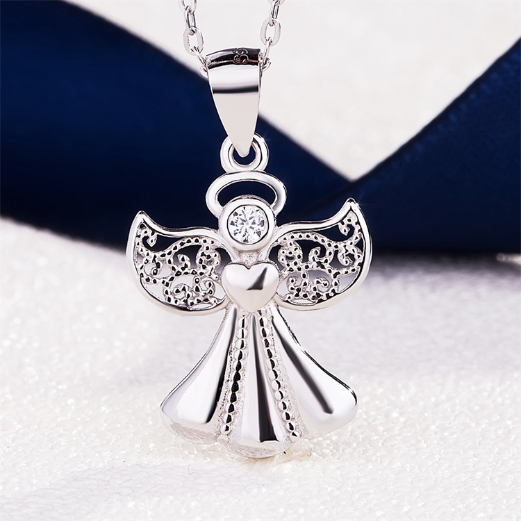 Fashion Trendy 925 Sterling Silver Cubic Zirconia Angel