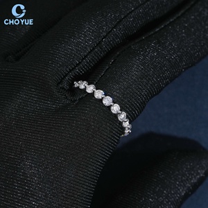 Anillo de Moissanita con Corte Brillante, Plata de Ley 925, Joyería Hip Hop, Anillo de Eternidad con Diamantes de Moissanita para Boda - Product Image 6