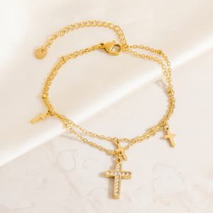 Handmade DIY Stainless Steel Bracelet with Single Pendant High-End 18K Gold Jewelry Trendy <b>Charm</b> Bracelets - Product Image 1