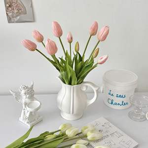 Ramo de Tulipanes de Silicona, Flor Artificial de Goma Suave, Alta Simulación, Decoración para el Hogar, Accesorios para Bodas, Arreglo Floral de Primavera - Product Image 4