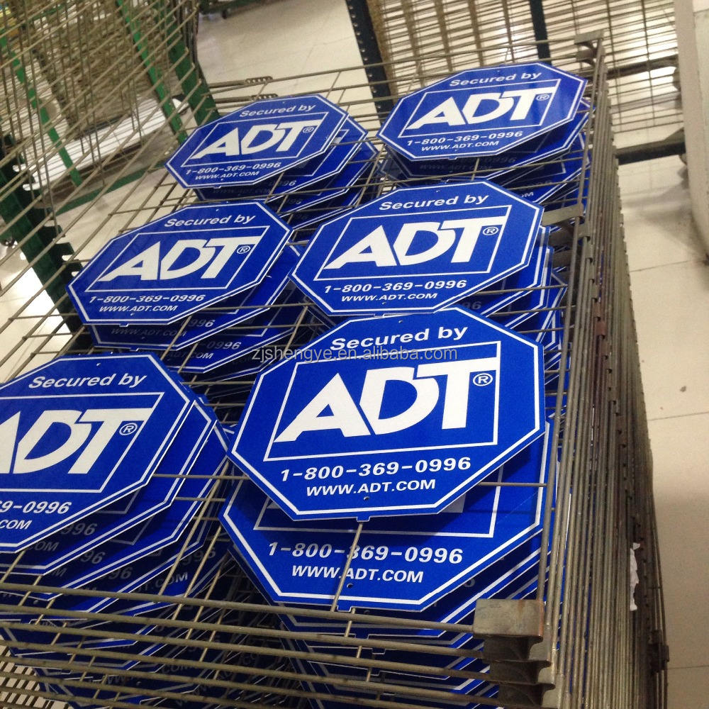 Panneaux de sécurité de sécurité en aluminium de haute qualité avec piquet American Reflective Home ADT Sign Custom Yard Signs