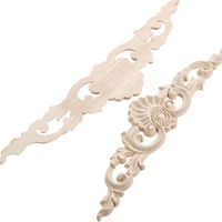 Applique en bois pour meubles sculptés à la main longue décalcomanie pour la décoration européenne non peinte à la maison