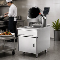 Robot de cuisine intelligent multifonction HN QDMECH pour nouilles frites, cuiseur à gaz rotatif, machine à wok automatique