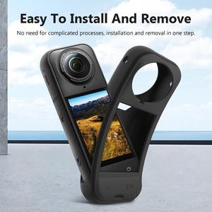 PULUZ シリコン保護ケース レンズカバー付き Insta360 X5 耐衝撃 落下防止 傷防止 カメラケース - Product Image 6