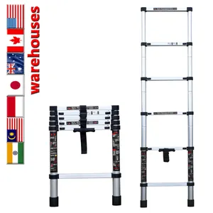 Hot Safe Extendable Step Straight Bamboo 1.7 M Joint Aluminium Ladder Shelf