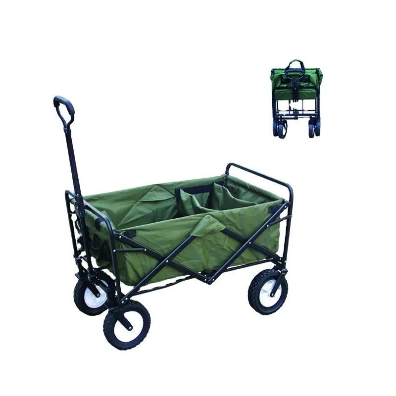 High Quality Camping Wagon Cart Outdoor Garden 4 Wheels Fishing Trolley Cart Camping Beach Wagon Foldable