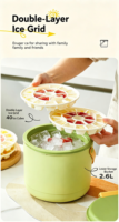 Seau à glace portable Nuosenlai de 2,6 L avec isolation de 2 jours, en matériau ABS, avec blocs de glace à l'eau salée pour le camping et les pique-niques en plein air